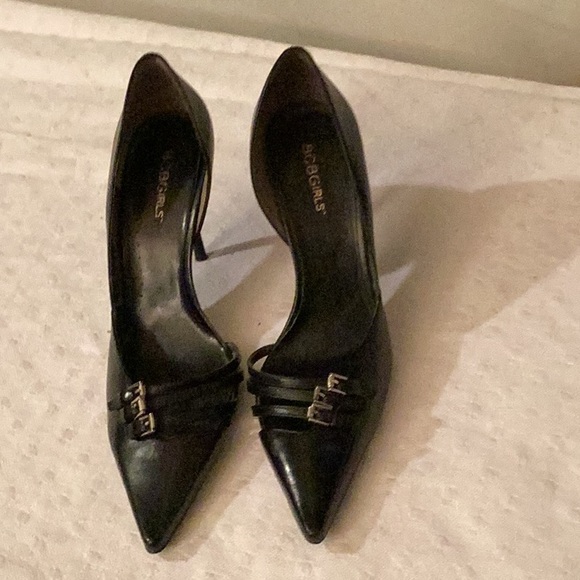 BCBGirls black pointed toe stiletto heels dress shoes # 9 B/M. - Picture 2 of 9
